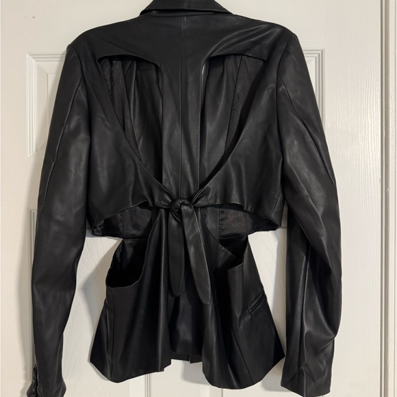 Fashion Nova Black Faux Leather Blazer - Picture 2 of 2